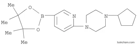 Molecular Structure of 1015242-01-9 (2-(4-cyclopentyl -piperazin-1-yl) pyridine-5-boronic acid pinacol ester)